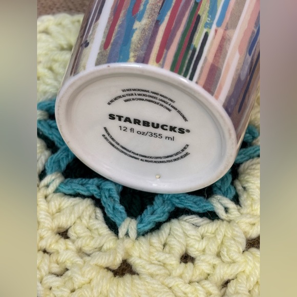 Starbucks | Ceramic Travel Tall Tumbler with Ceramic Lid | Paint Drip Design - Picture 4 of 13